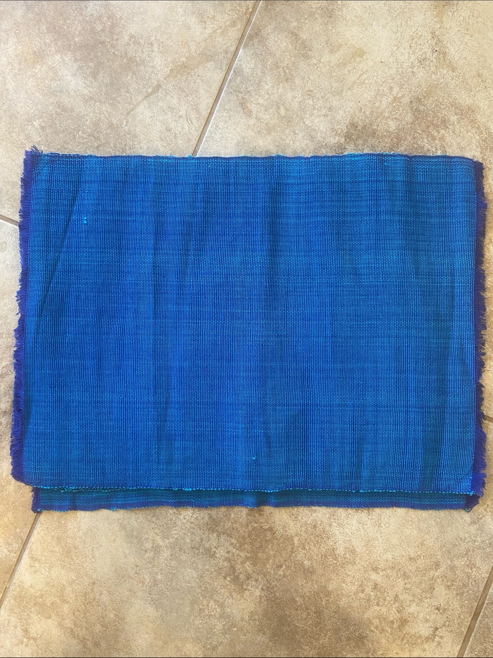 6 Handwoven Cobalt Blue Cotton Linen Placemats